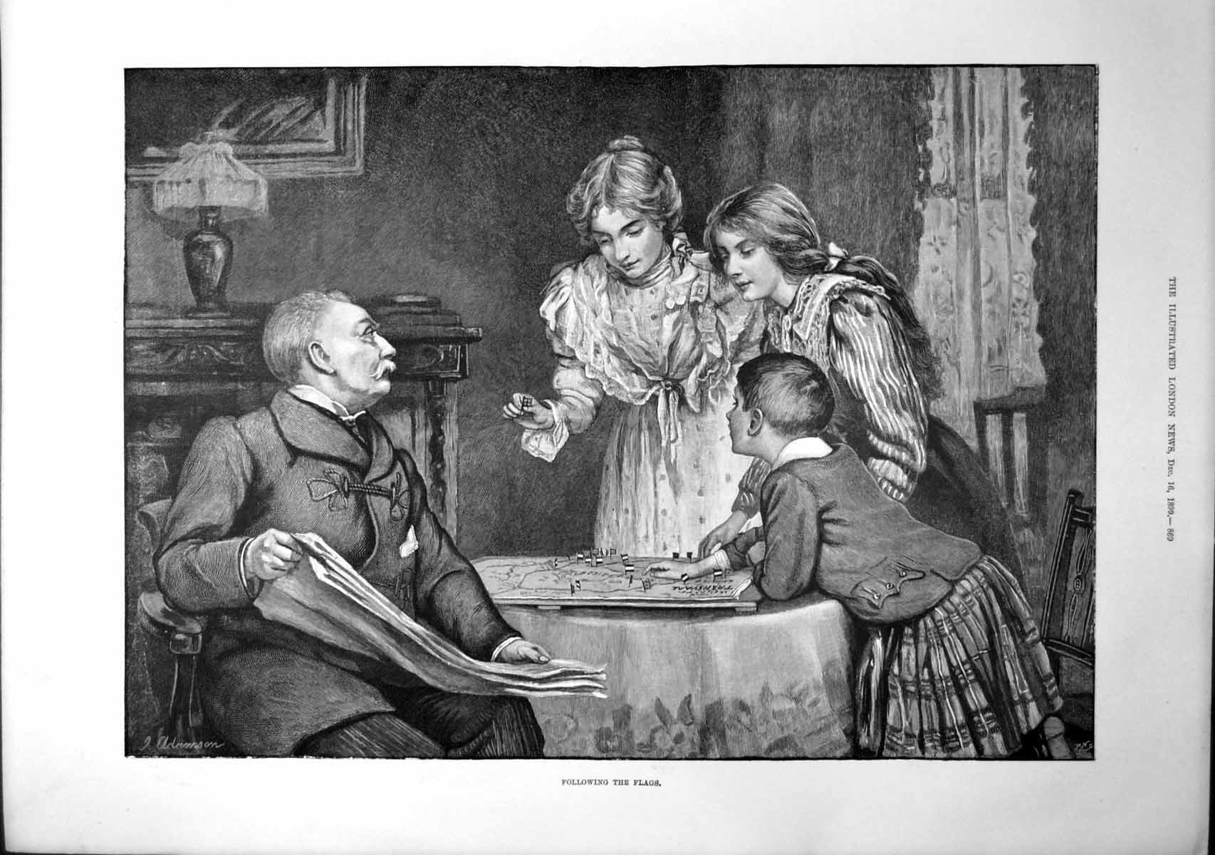 Old Print Following Flags Adamson Transvaal Casualities Maj Lindsay 1899 19th