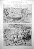Antique Old Print Battle Lombards Kop Reception Australian Contingent 1899 19th