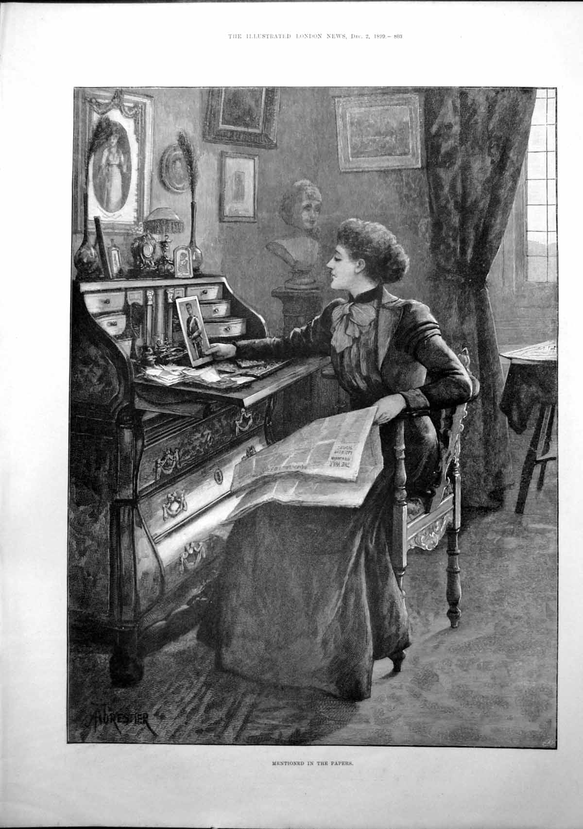 Old Print Mentioned Papers A Forestier Firing Pepworts Kop Maj Benson1899 19th