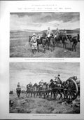 Antique Old Print Battle Lombards Kop Battle Rietfontein Transport Field 1899