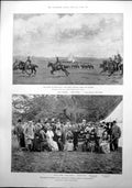 Antique Old Print Battle Rietfontein German Emperor Shooting Sandringham 1899
