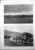Antique Old Print Elandslaagte Devons Lancers Gen Yules Column Ladysmith 1899