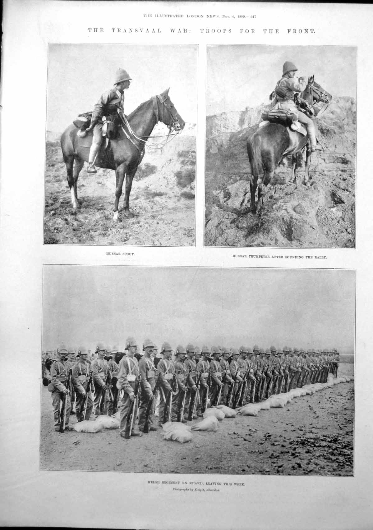 Antique Print Naval Brigade Gunnery Whale Island Welsh Regiment Hussars1899
