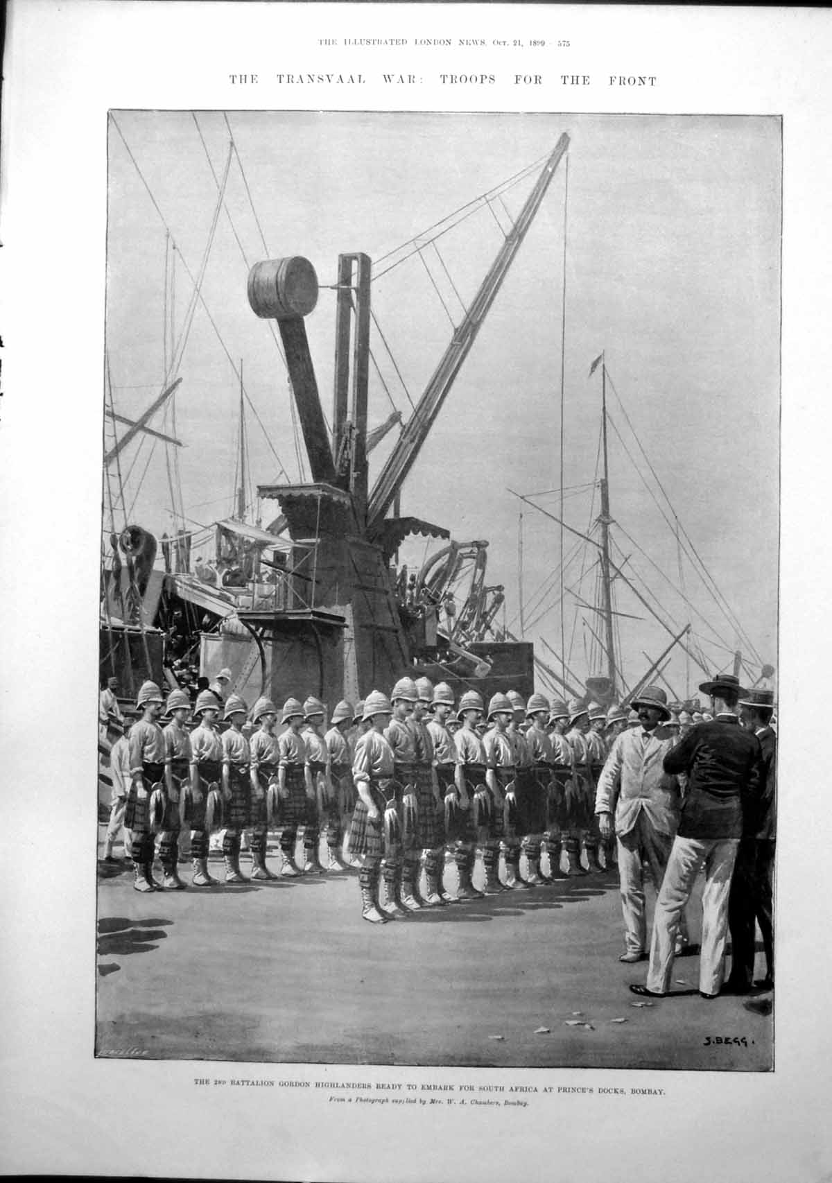 Old Antique Print Gordon Highlanders Bombay Kimberley Bloemfontein 1899 19th