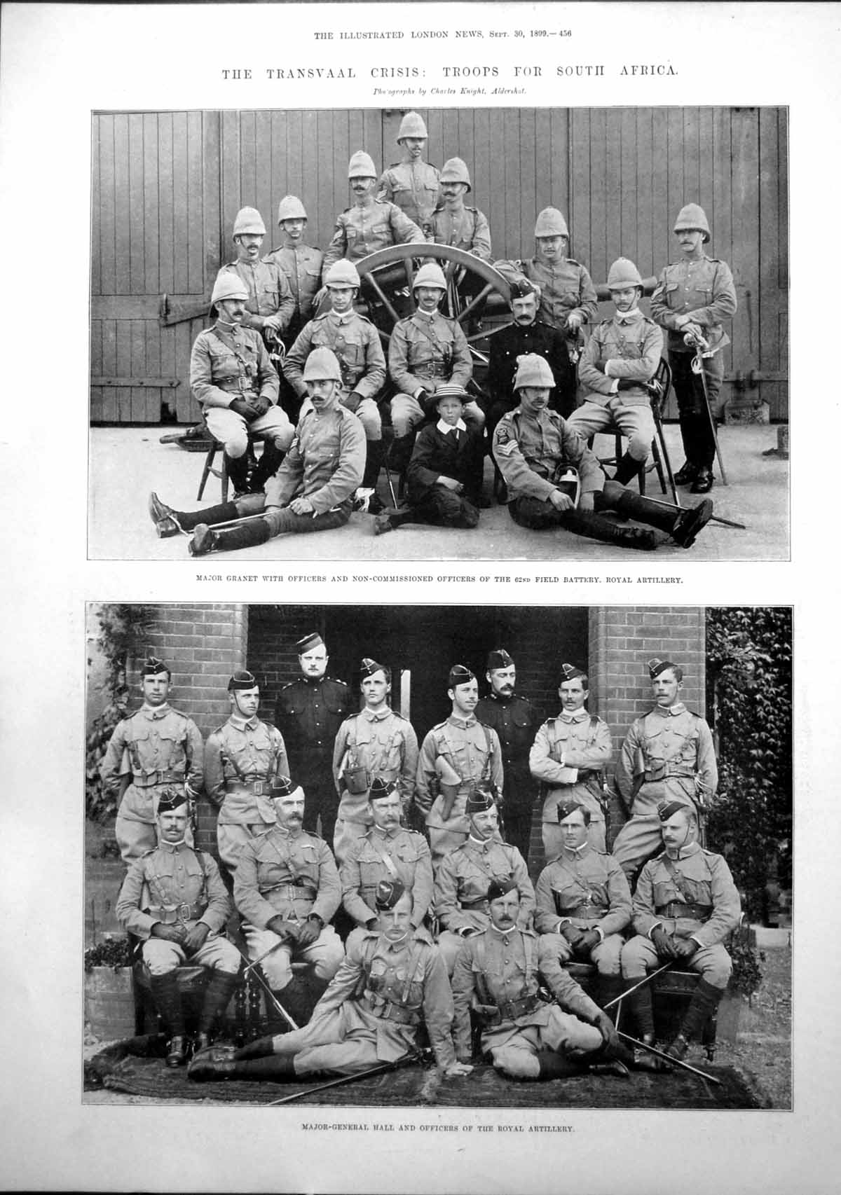 Antique Old Print Transvaal Maj Granet 62Nd Field Battery Maj Gen Hall 1899