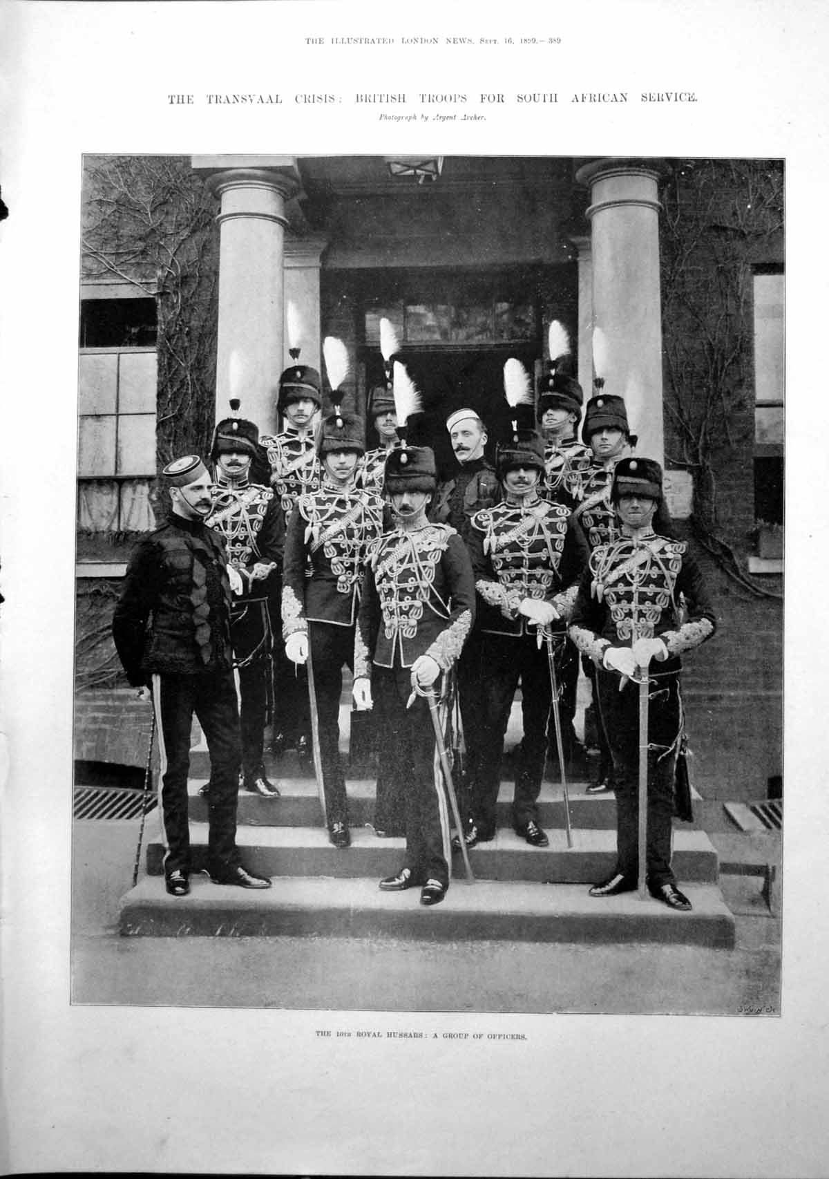 Antique Old Print Transvaal 10Th Royal Hussars Connaught Rangers Adjudant1899