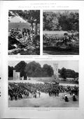 Antique Old Print Military Ireland Battle Sweet Hill Parliament Budapest 1899
