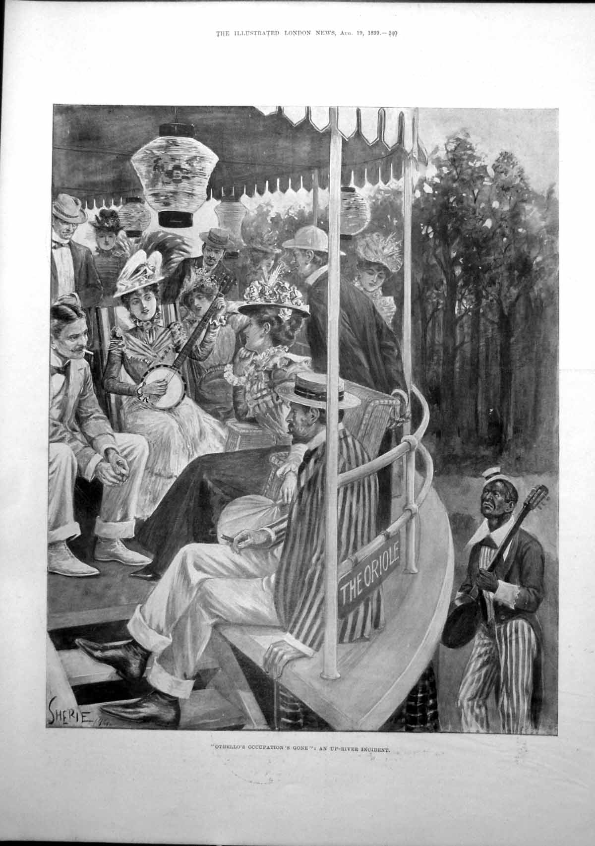 Antique Old Print Othellos Occupation Gone John Bridge Alderman Layton 1899