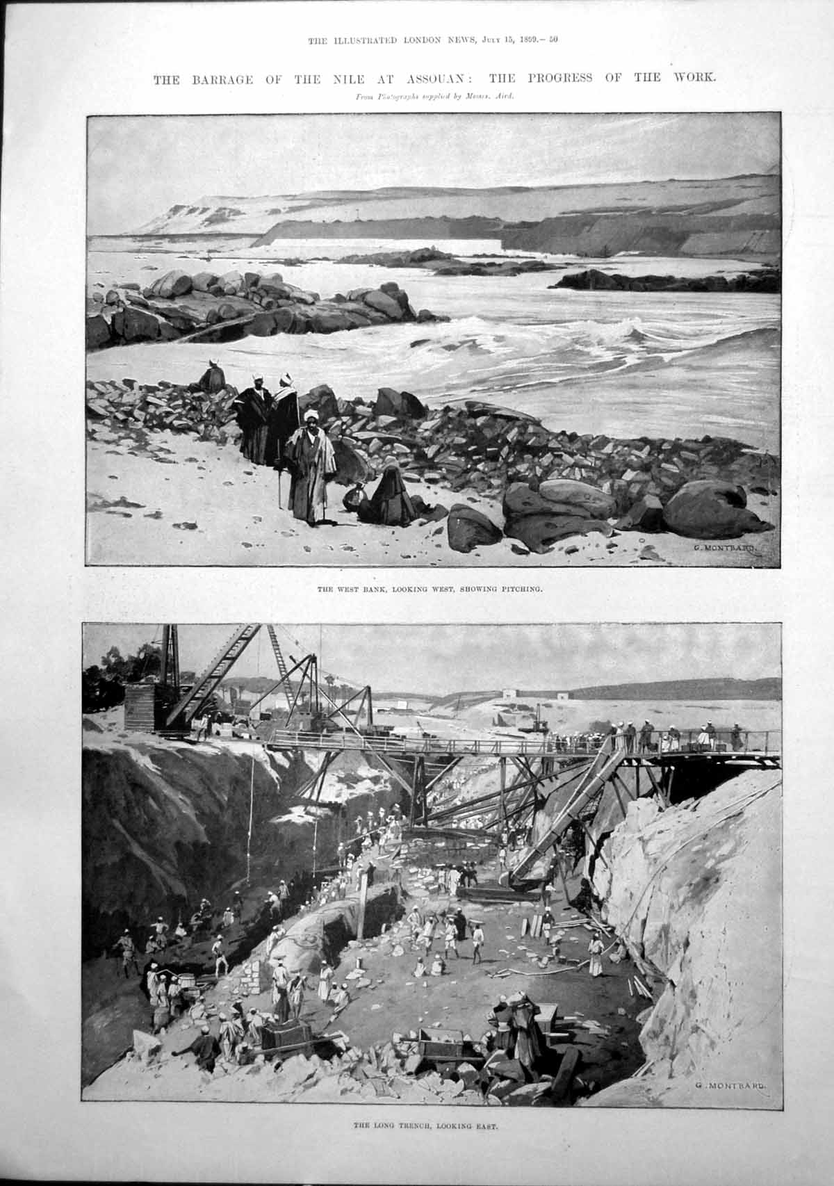 Old Print Barrage Nile Assouan Czarevitch Duke George Alexandrovitch1899 19th