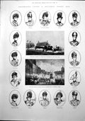 Antique Old Print Volunteer Types 100 Years Ago Commanders Col Menzies 1899