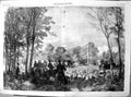 Old Antique Print Imperial Hunt Forest Fontainebleau Monument Cross 1855 19th