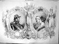 Old Antique Print Visit King Sardinia Queen Victoria Prince Albert 1855 19th