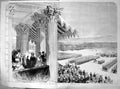 Original Old Antique Print Grand Review Champ De Mars W Thomas 1855 Victorian