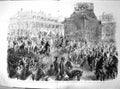 Antique Old Print Departure Queen Paris Royal Procession Place Vendome 1855