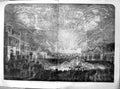 Original Old Antique Print Queens Visit France Fireworks Versailles 1855 19th