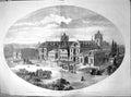 Antique Old Print Wellington College Near Sandhurst South Front J Shaw 1855