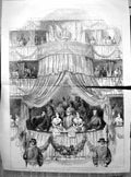 Antique Old Print Imperial Visit State Box Royal Italian Opera 1855 Damaged