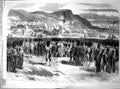 Antique Old Print Divine Service Sunday Camp Balaclava Guards Division 1855