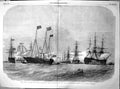 Antique Old Print Naval Review Fleet Rounding Pivot Ships Nab Portsmouth 1856