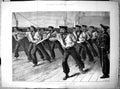 Original Old Antique Print British Fleet Sea Marmora Cutlass Drill 1878 19th