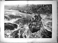 Original Old Antique Print Shooting Rapids Congo Natives Boats Paddles 1878