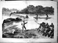 Antique Print Stanley Africa One Foot Grave Zaidi Escape Tilted Canoe 1878 19th