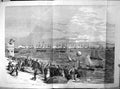 Original Old Antique Print Queen Leaving Portsmouth Visit Baltic Fleet 1854