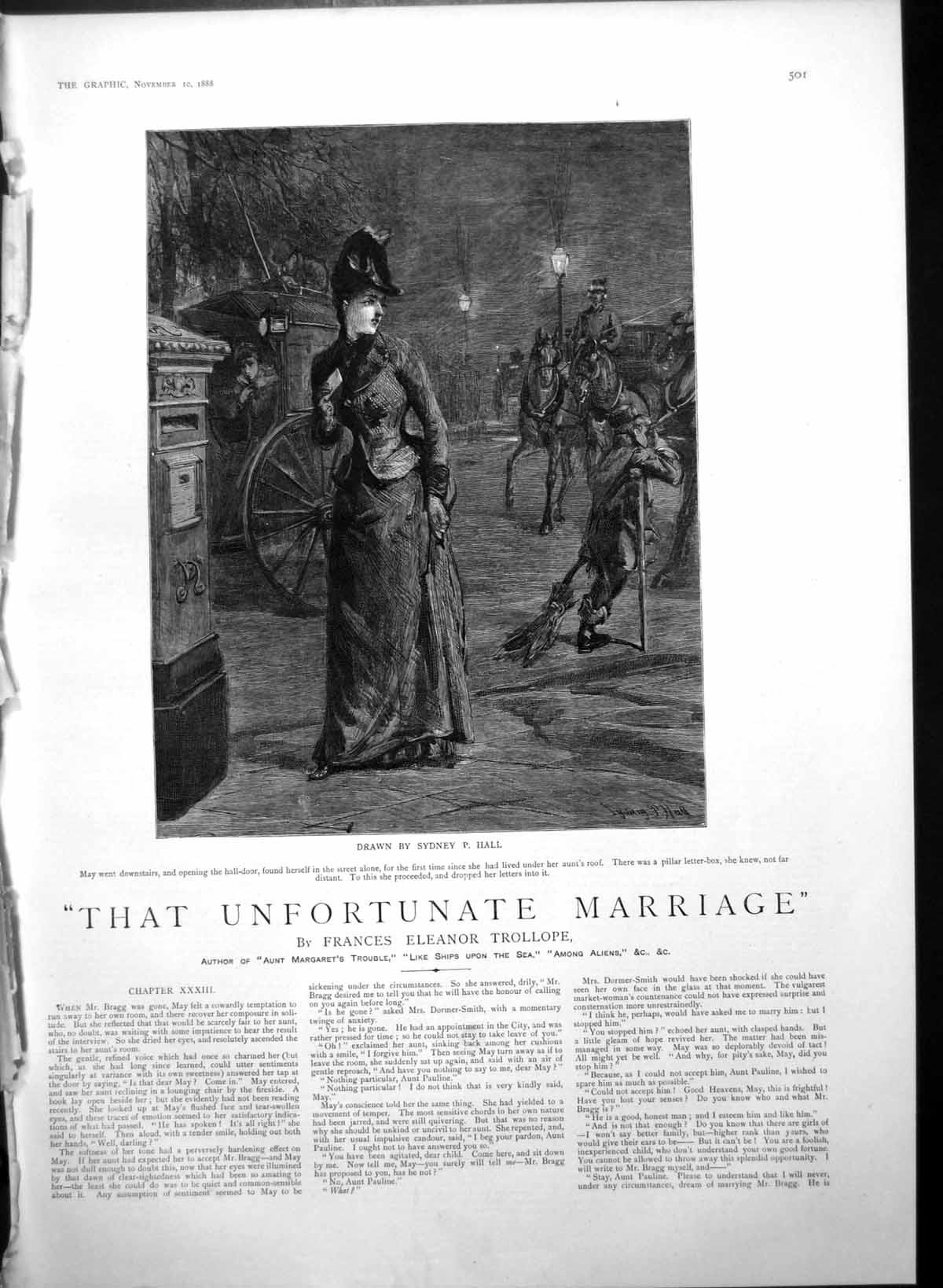 Antique Print That Unfortunate Marriage May Letters Letter Box S Hall 1888 19th