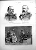 Antique Old Print Picture German Emperor Artists Rome American Election 1888
