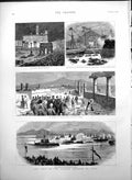 Antique Old Print Visit German Emperor Italy Naval Review Naples Pompeii 1888