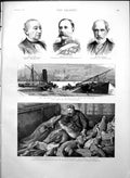 Old Print Blowing Up Petroleum Ship Calais Feeding Crocodiles Algeria1888 19th