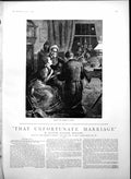 Antique Old Print That Unfortunate Marriage S Hall Mrs Dobbs May Owen 1888 19th