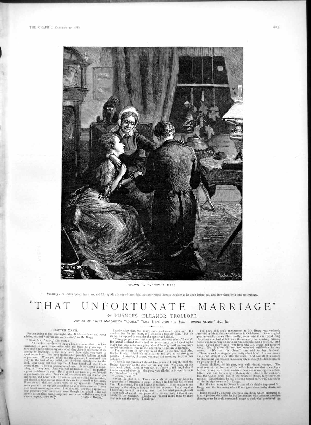 Antique Old Print That Unfortunate Marriage S Hall Mrs Dobbs May Owen 1888 19th