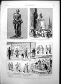 Antique Print Cruise Mediterranean Shopping Smyrna Shakespeare Memorial1888