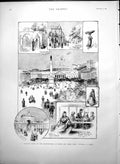 Antique Print Cruise Mediterranean Victoria Lisbon Tram Car Fish Girl 1888 19th