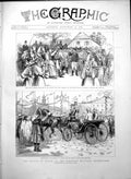 Old Antique Print Prince Wales Austrian Military Manoeuvres Bellovar 1888 19th