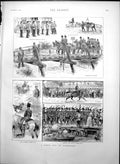 Antique Old Print Field Day Aldershot Picket Bridge Over Canal Orderly 1888