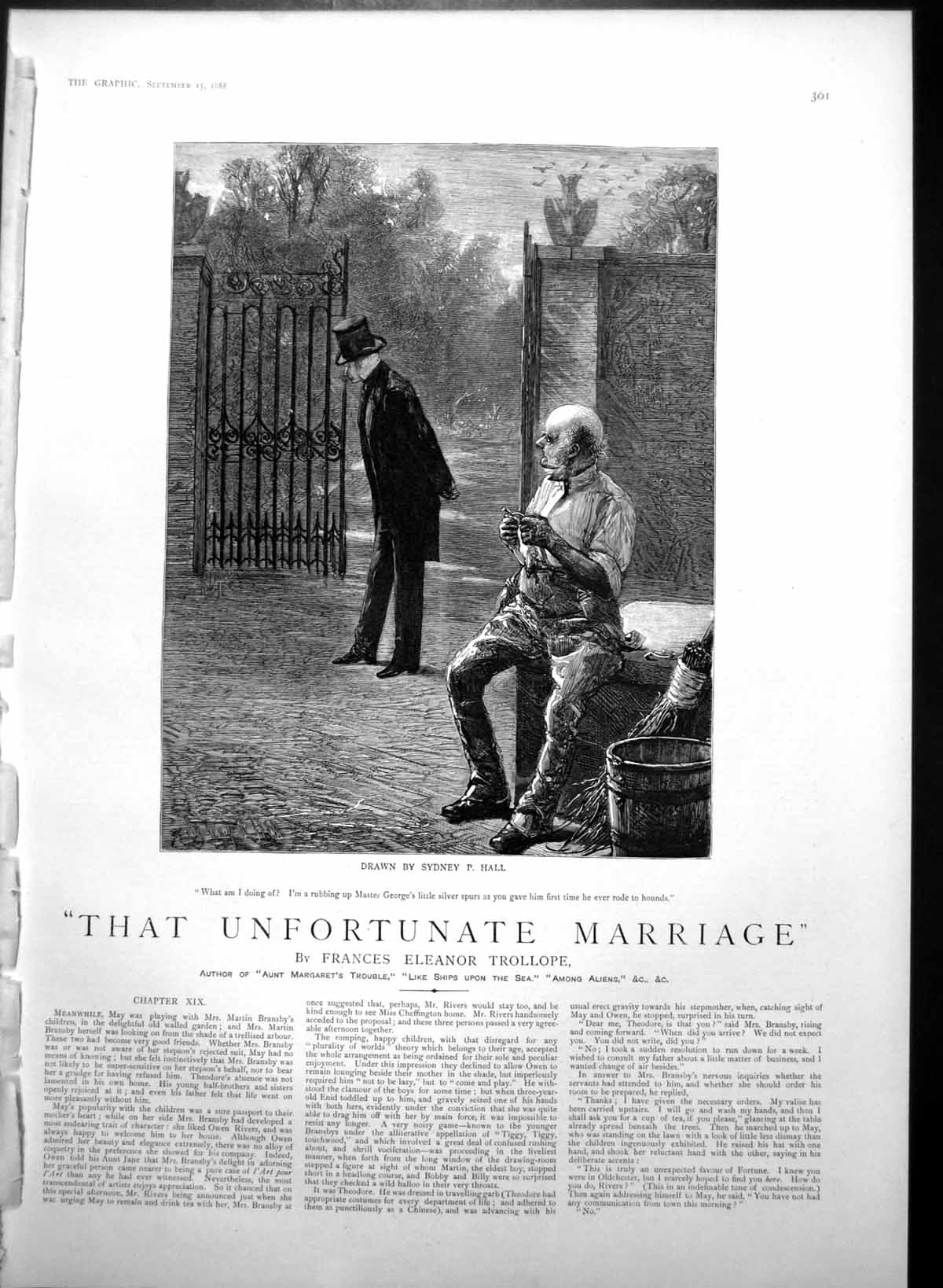 Antique Old Print That Unfortunate Marriage S Hall Master Georges Spurs 1888