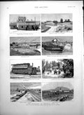Antique Old Print Russians Asia Transcaspian Railway Kodsch Bridge Merv 1888