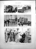 Antique Old Print Meeting British Assoc Bath Kingston House Saxon Church 1888