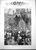 Antique Old Print Queens Visit Glasgow Reading Reply Address Exhibition 1888