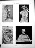 Antique Print Under Sea Wall Poynter Portrait Child Playing Violin May 1888