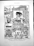 Old Antique Print Reproduction Bastille 1789 Auberge Street Singers 1888 18th