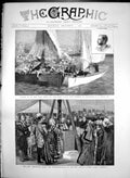 Old Antique Print Lord Chancellor Stone City London Court Guildhall 1887 19th