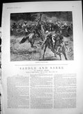 Antique Print Saddle Sabre William Small Fighting Charlie Cut Rohilla 1887 19th