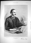 Antique Old Print Celebrities Day Aj Balfour Mp Chief Secretary Ireland 1887