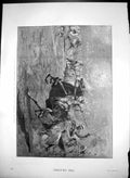 Original Old Antique Print Arab Horsemen Paris Hippodrome Olympia 1887 19th