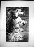 Antique Old Print Fair Critics Ge Hicks Royal Academy Seven Young Women 1887