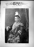 Old Antique Print Queen Dress Worn Jubilee Service Westminster Abbey 1887 19th