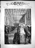 Antique Old Print Royal Christening Windsor Showing Infant Prince Guests 1886